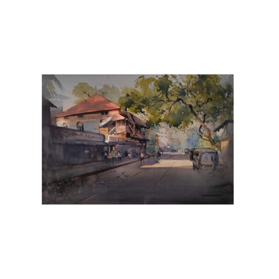 An Old Architecture - Ville | Aquarelle sur papier | Par Purendrakumar Deogirkar