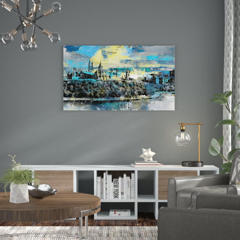 Parliament hill, ottawa iii-impression d’art graphique sur toile tendue, H 18 po x l 30 po x P 1 po