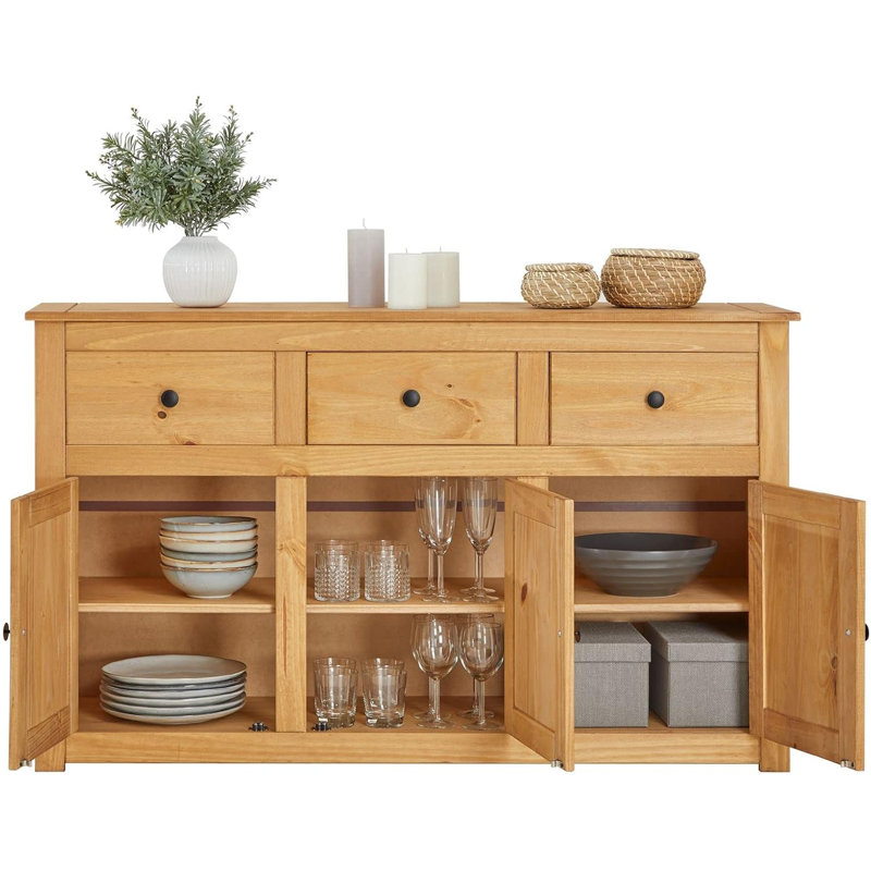 135 cm W Pine Solid Wood Sideboard
