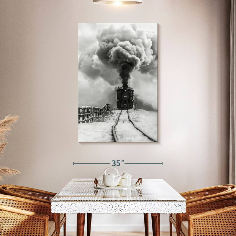 Mehar BW Old Train, 48" H x 32" W
