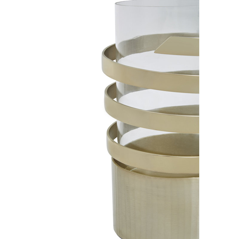 Tia Aluminum Tabletop / Centrepiece Hurricane, 24cm H x 11cm W x 11cm D