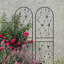 Ensemble de 2 treillis de jardin en métal 71 po x 19,7 po antirouille pour plantes grimpantes déco papillon