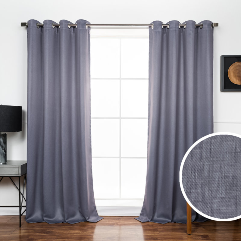 Paire de rideaux obscurcissant Jhoniel, L 52 po x L 96 po, Gris foncé