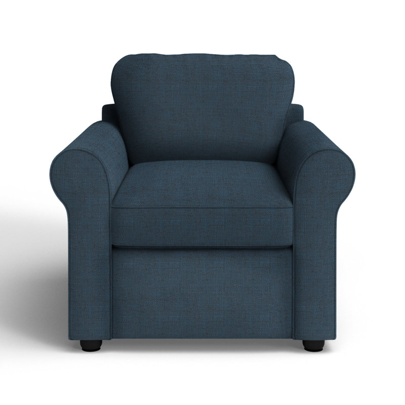 Warrington Upholstered Armchair, Zuma Navy Textured Linen