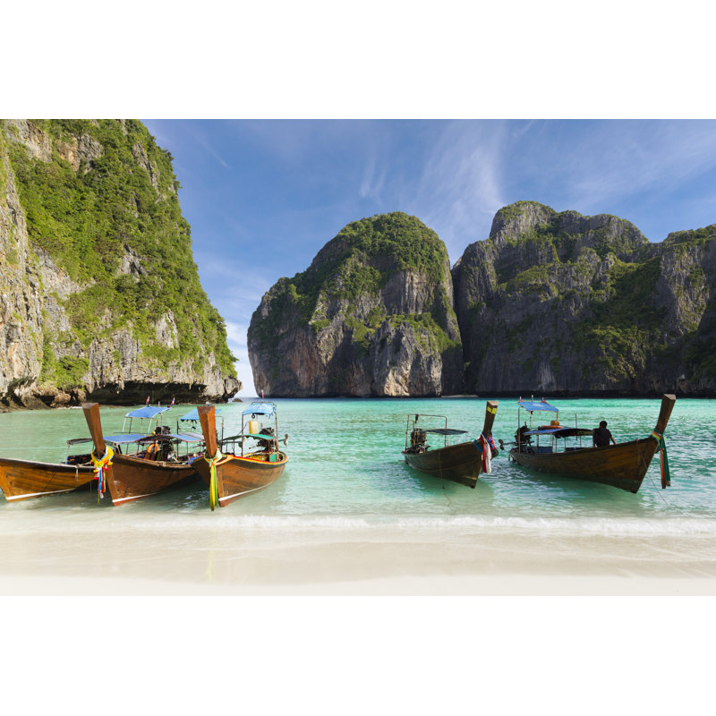 Bateau à longue queue en Thaïlande par Vito_Elefante, H 32 po x l 48 po