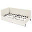 Lit simple en velours avec 2 tiroirs de rangement et revêtement beige, réglable pour une utilisation flexible, design moderne, coin salon confortable, tiroirs à plateforme tapissier à cadre en eucalyptus,