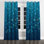 Collage abstrait bleu pluvieux - rideau à œillets occultant moderne - 1 panneau