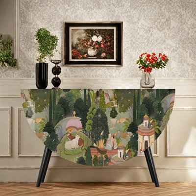 Buffet peint en demi-lune