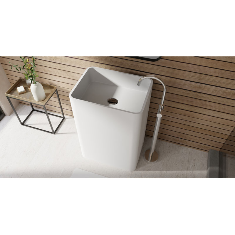 Lavabo de salle de bain sur pied Badeloft, Blanc mat