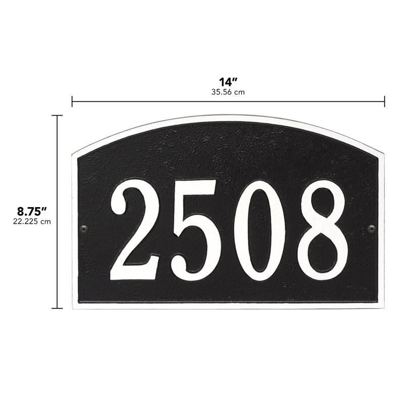 Plaque d'adresse murale sur 1 ligne Legacy, Noir / Blanc, Oui