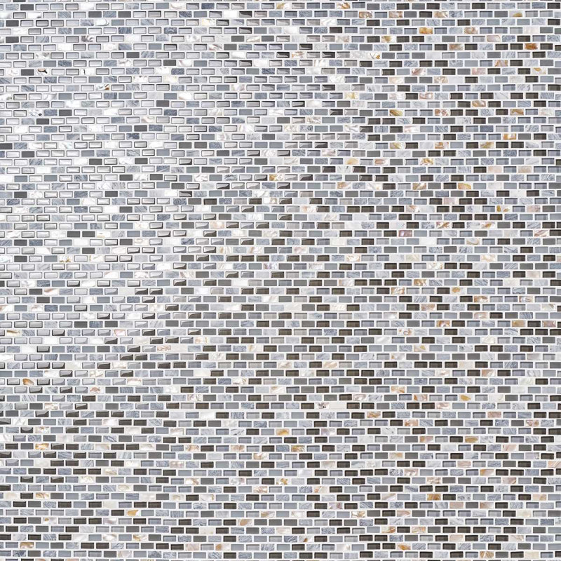 Paragon Mini Brick Marble & Glass Mosaic Tile, Surf Periwinkle Purple