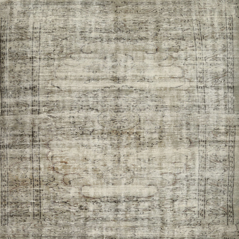 Tapis contemporain olive / gris / crème Deboer, Carré 3 pi