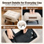 Repose-pieds moderne capitonné en cuir avec compartiment de rangement caché-777541093