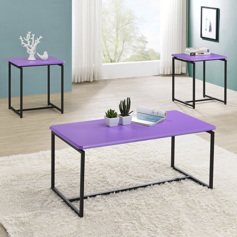 Ensemble de tables basses 3 pièces Raff, Mauve
