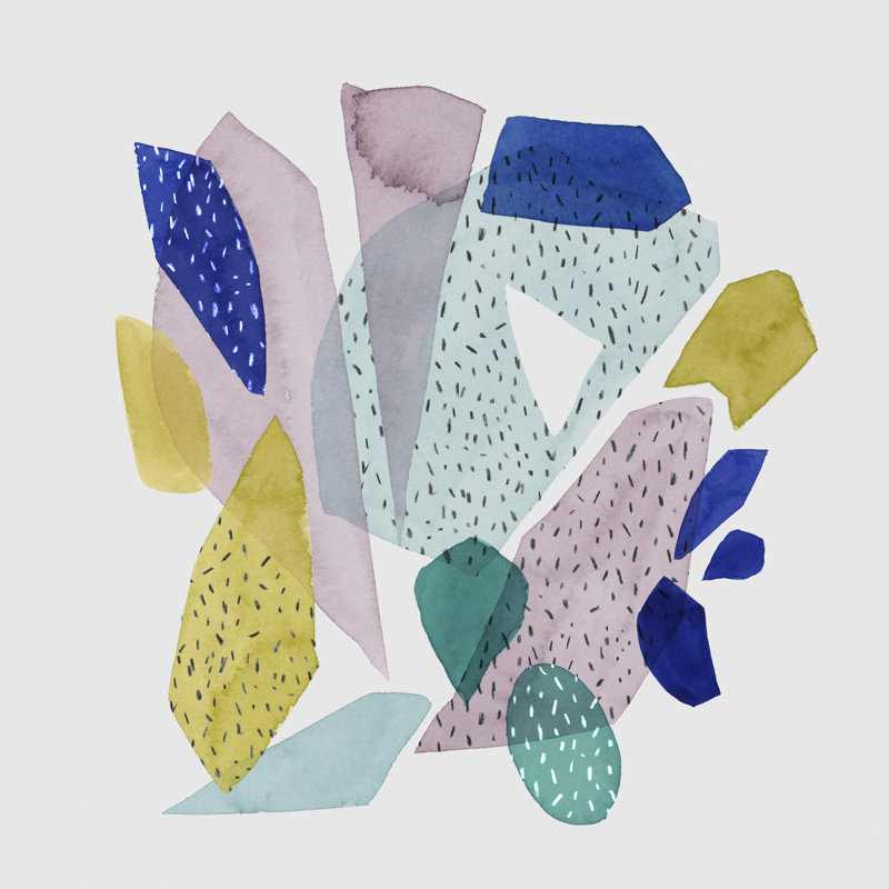 Terrazzo Drift II by Grace Popp - Wrapped Canvas Painting, 30cm H x 30cm W x 3.8cm D
