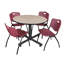 Table de salle de repos Nicklo, chaises empilables 4 M-32668453-32668460