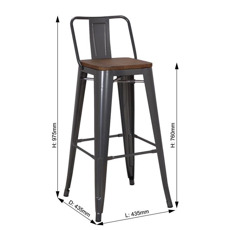 Julianne Counter Stool with Metal Frame, Grey