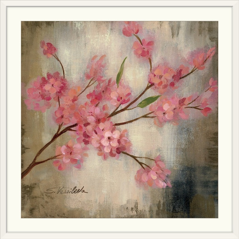 « cerise fleur i » par silvia vassileva,, reproduction d’art, H 20" x l 20" x P 1", Cadre blanc