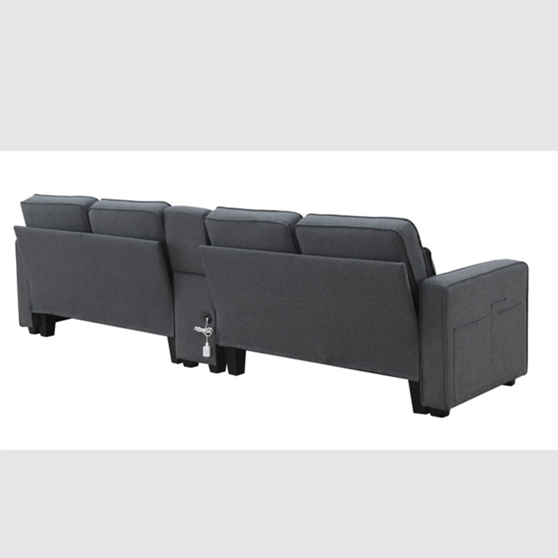 Gokdeniz Upholstered 114.2'' Sofa, Dark Gray 100% Polyester