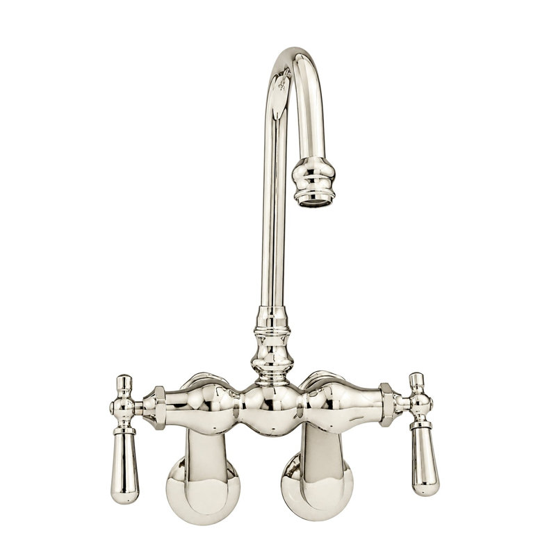 Poignées de robinet de robinet à col de cygne pour baignoire, Nickel poli