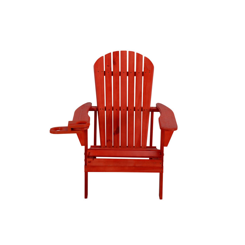 Apsana Pine Outdoor Adirondack Chair, Red