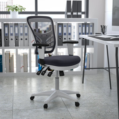 Chaise de bureau ergonomique en filet à dossier moyen avec accoudoirs réglables Siyer