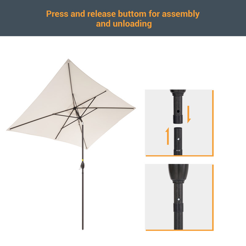 Parasol de marché rectangulaire 120 po x 78 po Dopico, Sable