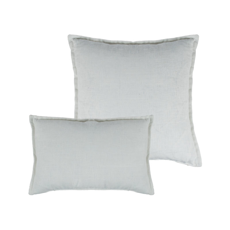 Lombard 2 Piece Reversible Linen Pillow Set, White