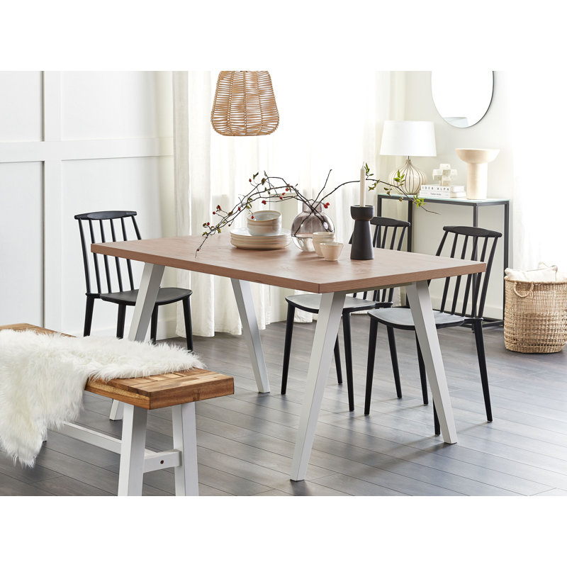 Lilian Solid Wood Base Dining Table, White