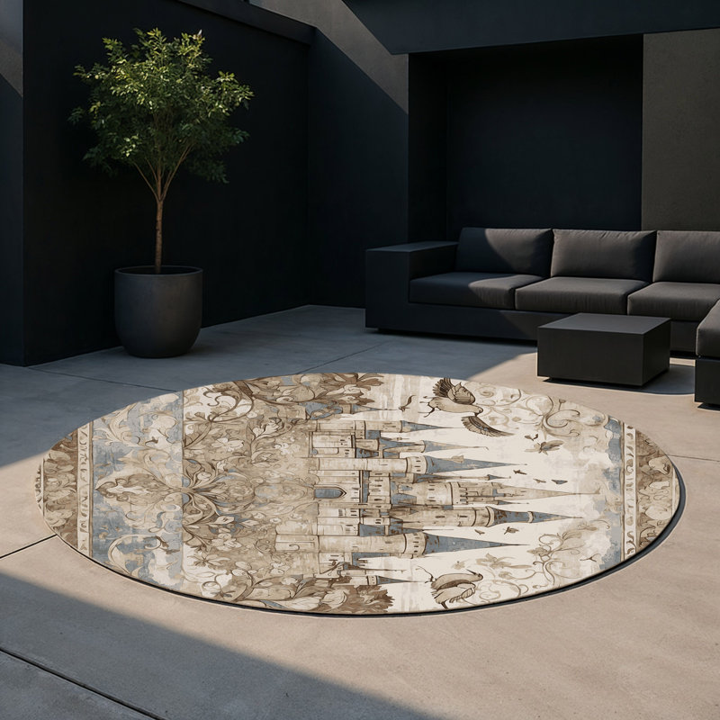 Tapis intérieur et extérieur Warden's Refuge, Rond 5 pi