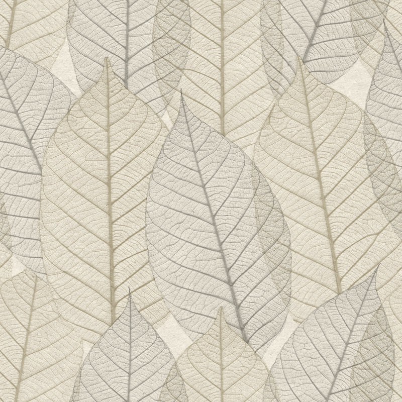 Papier peint à feuilles, Cream