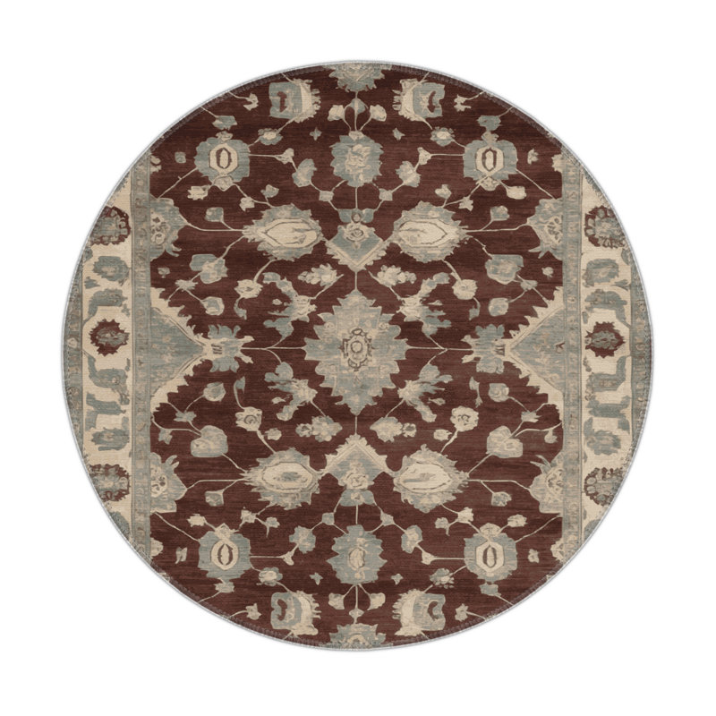 Tapis gris intérieur et extérieur surteint, Rond 5 pi