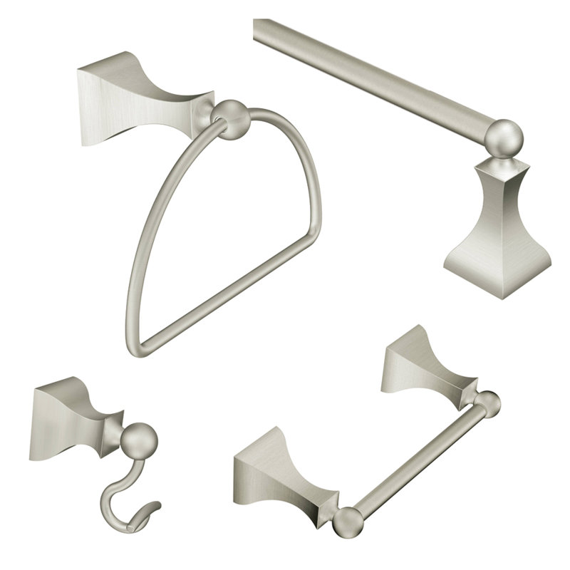 Ensemble de quincaillerie de salle de bain 4 pièces Retreat, Nickel brossé