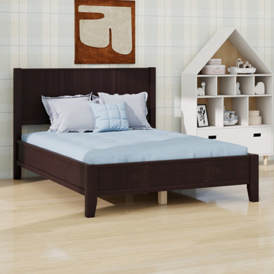 Platform bed with reinforced frame  for noise-free modern bedrooms