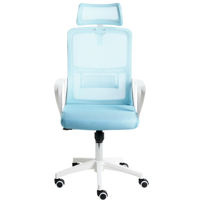 Office Chair with Headrest, Light Blue