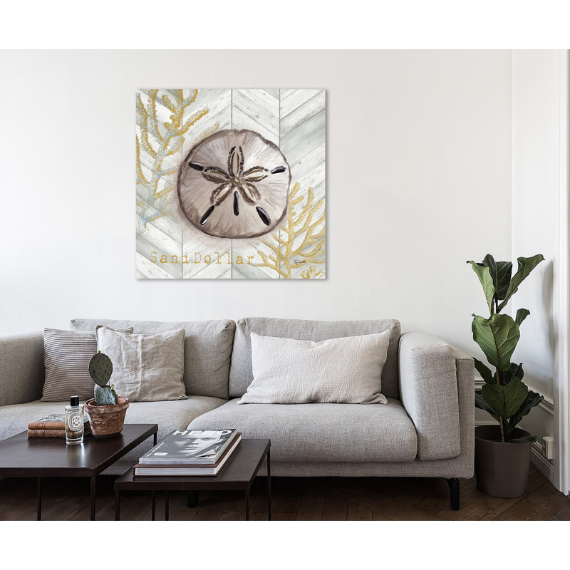 Chevron Sand Dollar - reproduction sur toile tendue, H 18 po x l 18 po x P 1,5 po