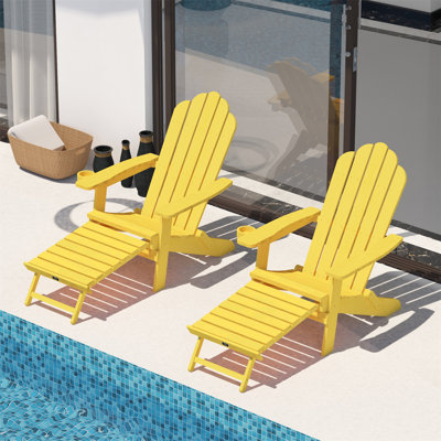 Chaise Adirondack pliante en plastique avec repose-pieds