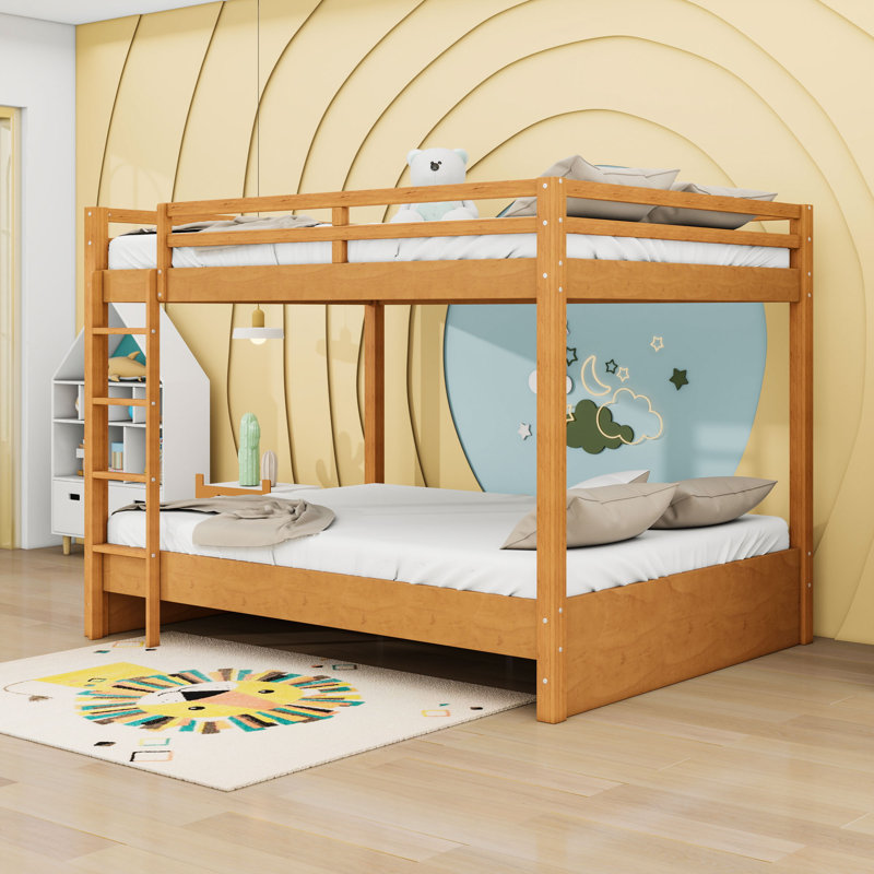 Grand lit superposé en bois avec échelle, Bois