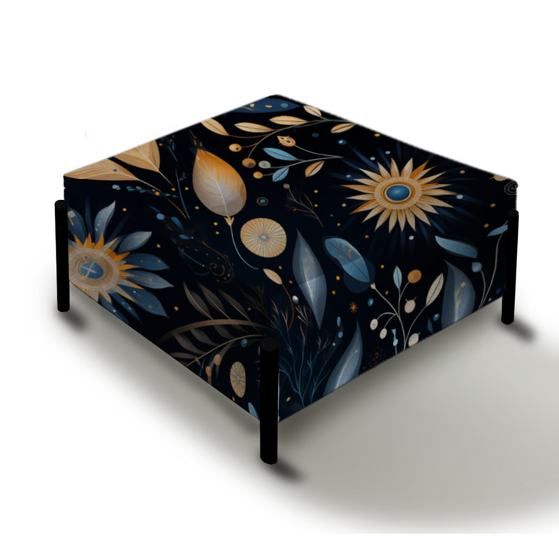 Cosmic Nomad Boho Pattern - Boho Large Square Ottoman