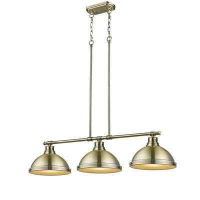Luminaire suspendu en forme de dôme à 3 lumières pour îlot de cuisine Drakeford