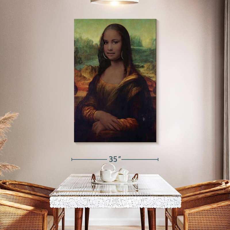 Leisha Mona Lisa d'inspiration afro-américaine, H 51 po x l 34 po