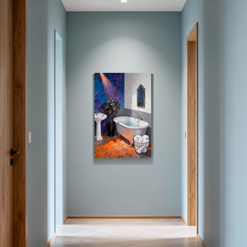 Salle de bain élégante avec salle de bain et baignoire, H 20 po x l 30 po