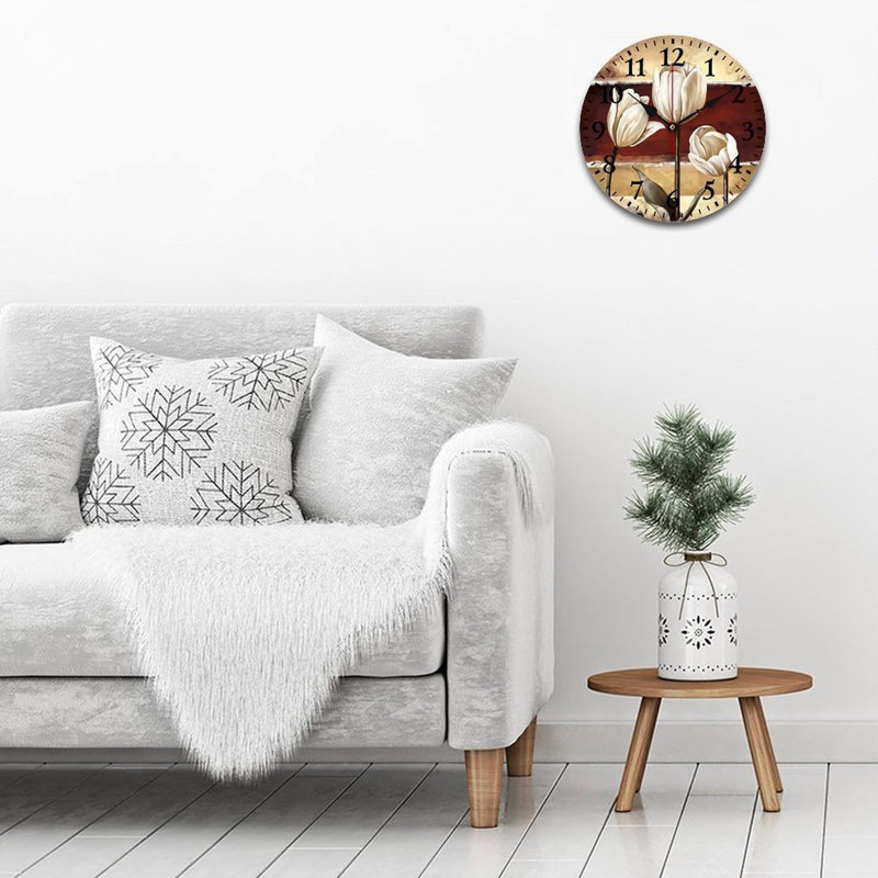 Décoration murale vintage tulipe rétro 12 x 12 po