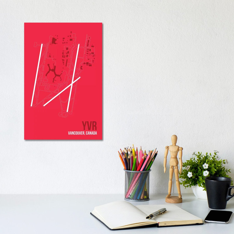 YVR Diagram, Vancouver by 08 Left - Wrapped Canvas Print, 20.32 cm H x 30.48 cm W