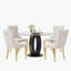 Ensemble de table de salle à manger haute brillance ronde avec 4 chaises de salle à manger en velours-1212418367-1212418341
