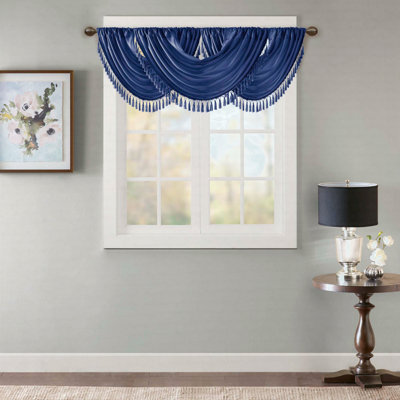Faux Silk Waterfall Embellished Valance 38X46"