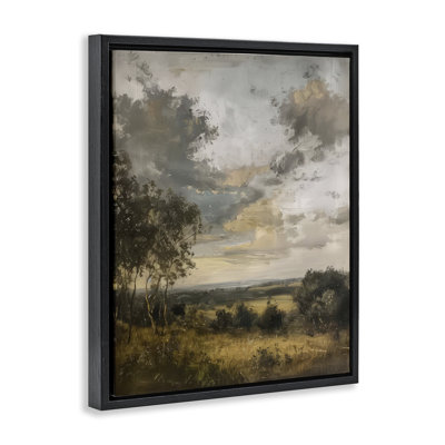 Rural Meadow at Dawn Floating Frame, design by LSR Creative Studio