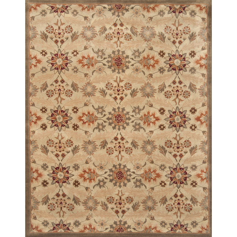 Selders Performance Hand Tufted Wool Floral Indoor Rug, Rectangle 5' x 8'