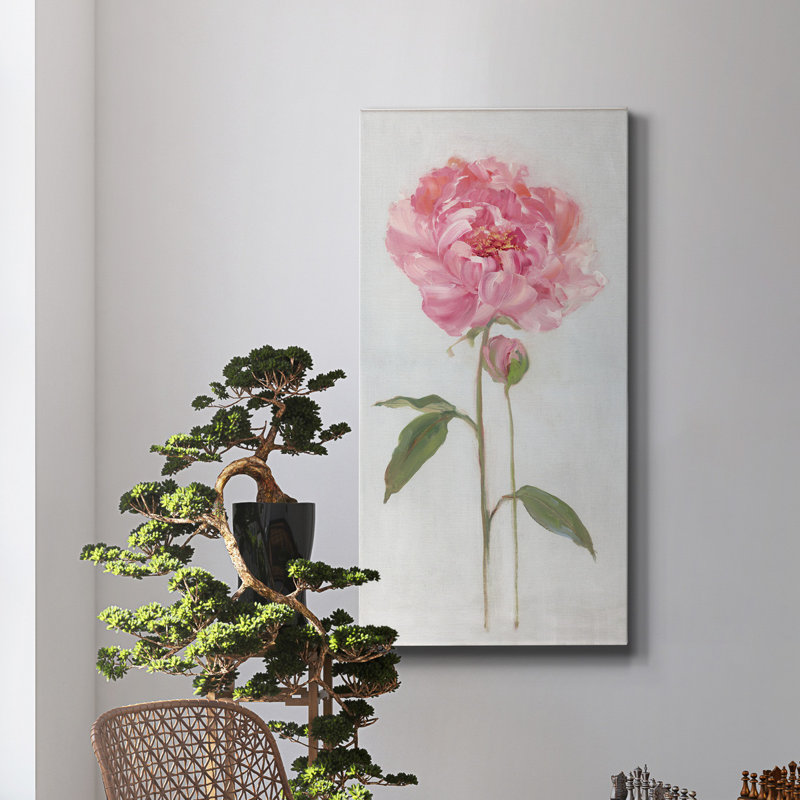 Pivoine I - impression sur toile tendue, H 40 po x l 20 po x P 1,5 po