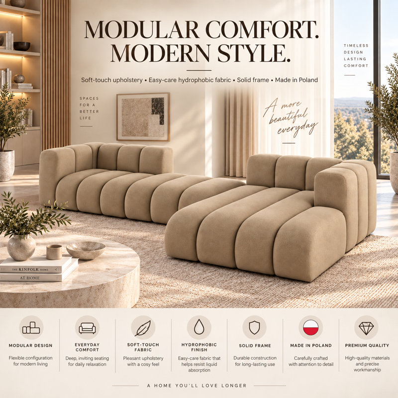 3 Seater Velvet Sofa & Chaise